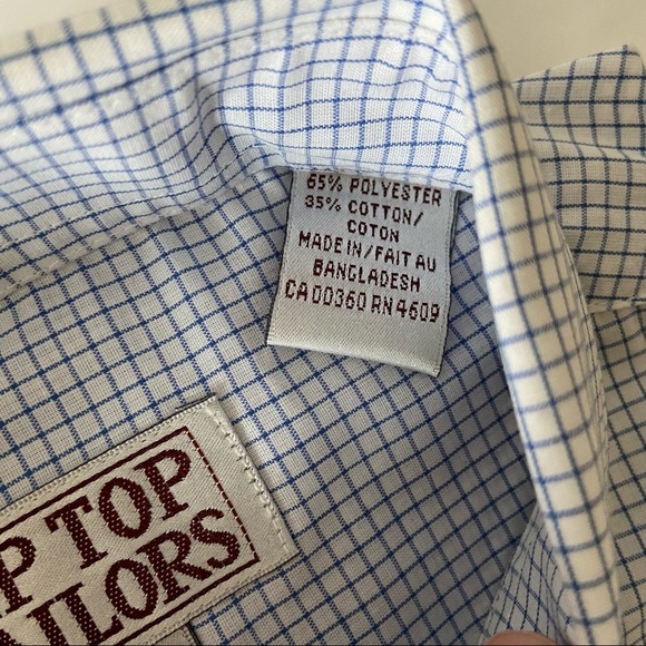 NWT Tip Top Tailors Button-Down Check Shirt - Picture 4 of 7